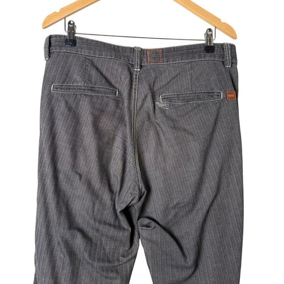 Boss Hugo Boss Relaxed Trouser Pants in Gray Stripes 100% Cotton, Size 32x34 / M - Picture 9 of 12